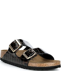 Birkenstock Women's Arizona Croc Embossed Slide Sandals