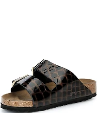 Birkenstock Women's Arizona Croc Embossed Slide Sandals