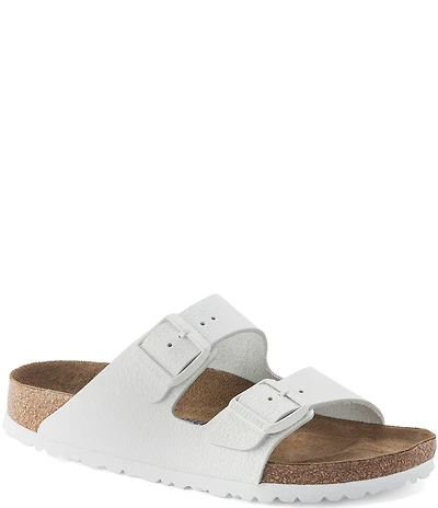 Birkenstock Women's Arizona Textured Leather Soft Footbed Slide Sandals
