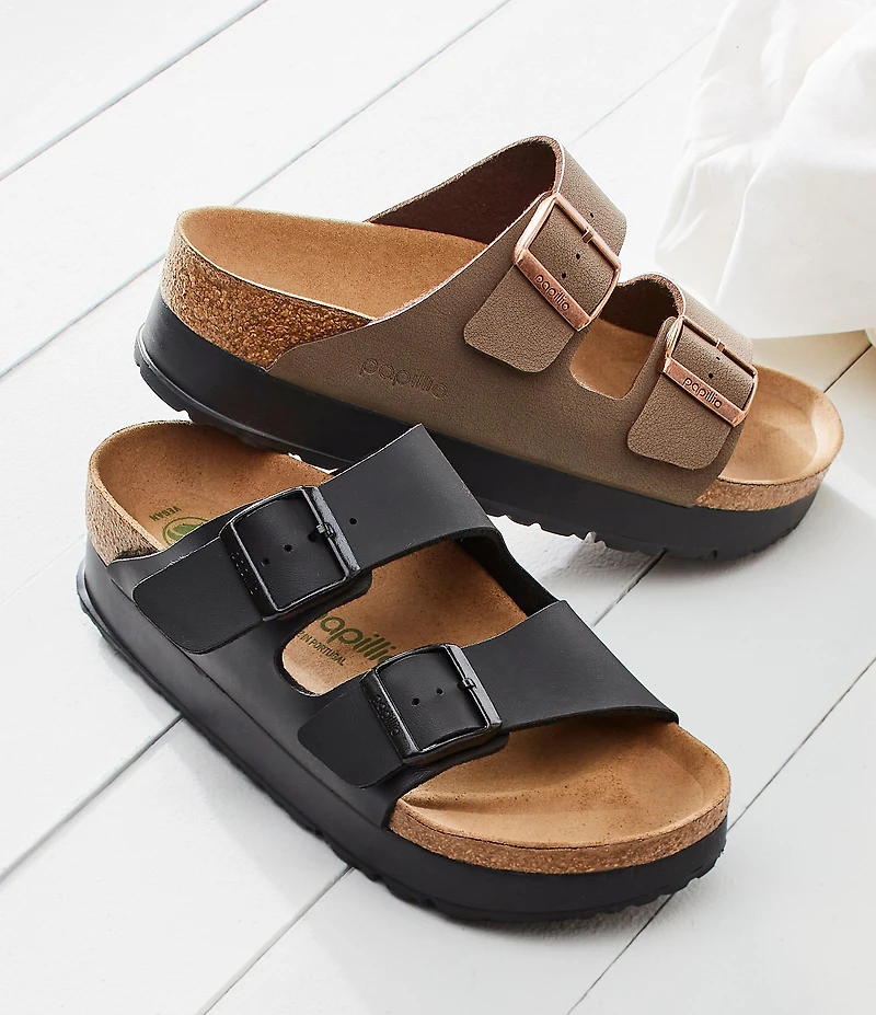 Birkenstock Women's Arizona Platform Flex Double Buckle Slide Sandals