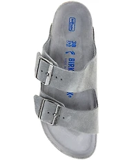 Birkenstock Women's Arizona Soft Footbed Velvet Suede Slide Sandals