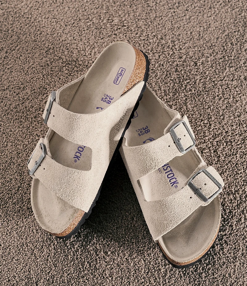 Birkenstock Women's Arizona Soft Footbed Velvet Suede Slide Sandals