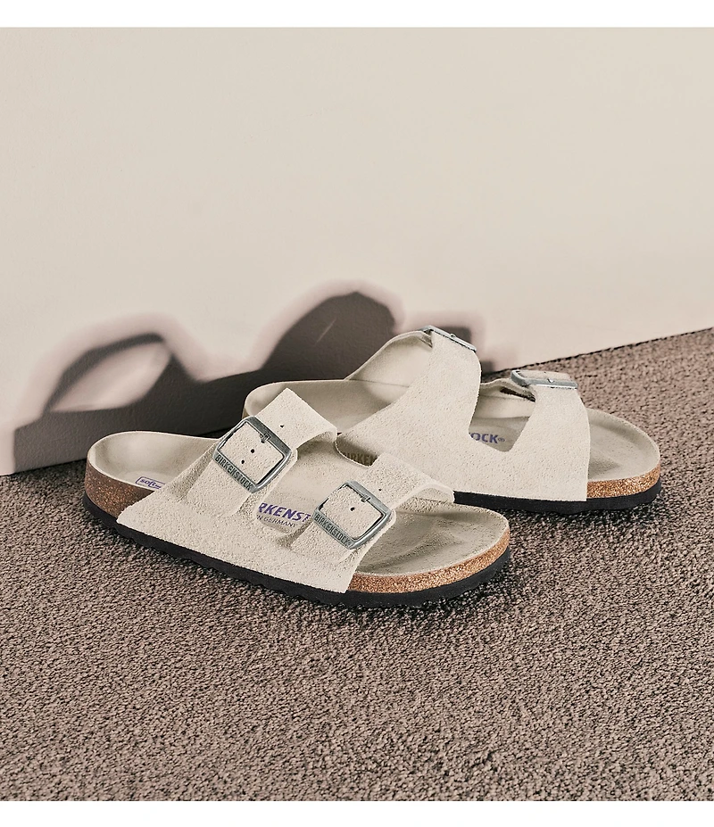 Birkenstock Women's Arizona Soft Footbed Velvet Suede Slide Sandals