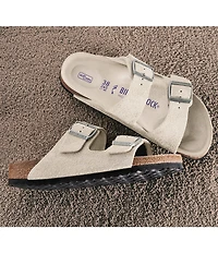 Birkenstock Women's Arizona Soft Footbed Velvet Suede Slide Sandals