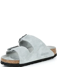 Birkenstock Women's Arizona Soft Footbed Velvet Suede Slide Sandals
