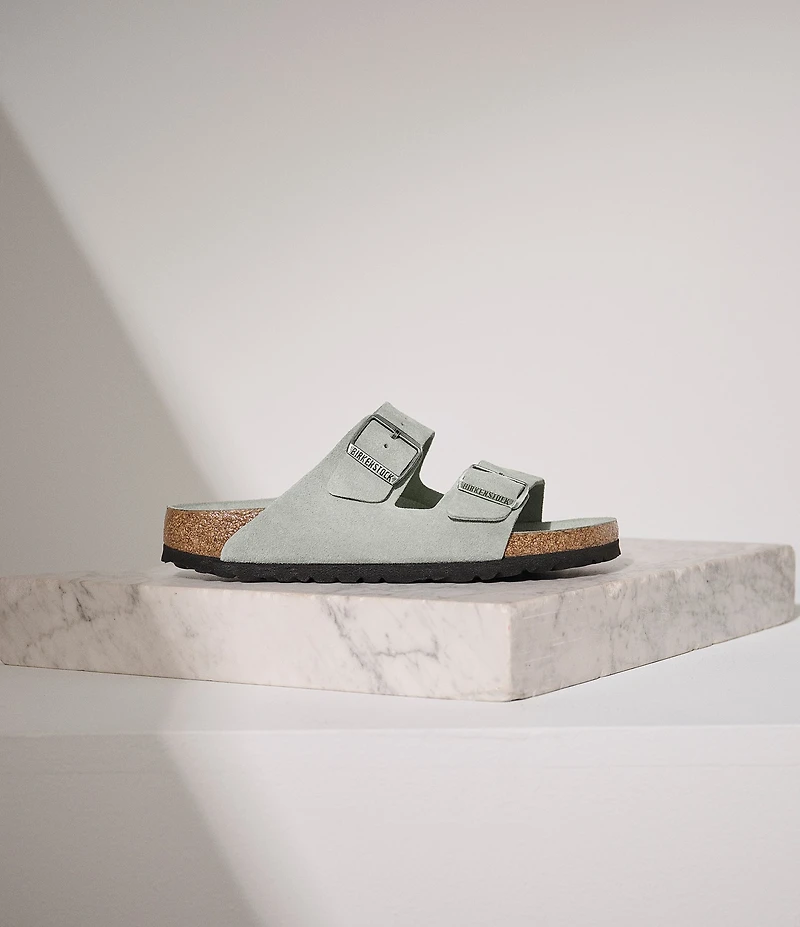 Birkenstock Women's Arizona Soft Footbed Velvet Suede Slide Sandals