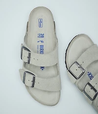 Birkenstock Women's Arizona Soft Footbed Velvet Suede Slide Sandals