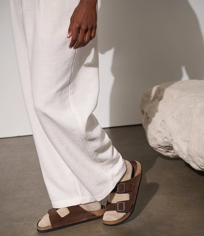 Birkenstock Women's Arizona Soft Footbed Velvet Suede Slide Sandals