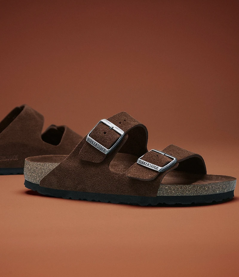 Birkenstock Women's Arizona Soft Footbed Velvet Suede Slide Sandals