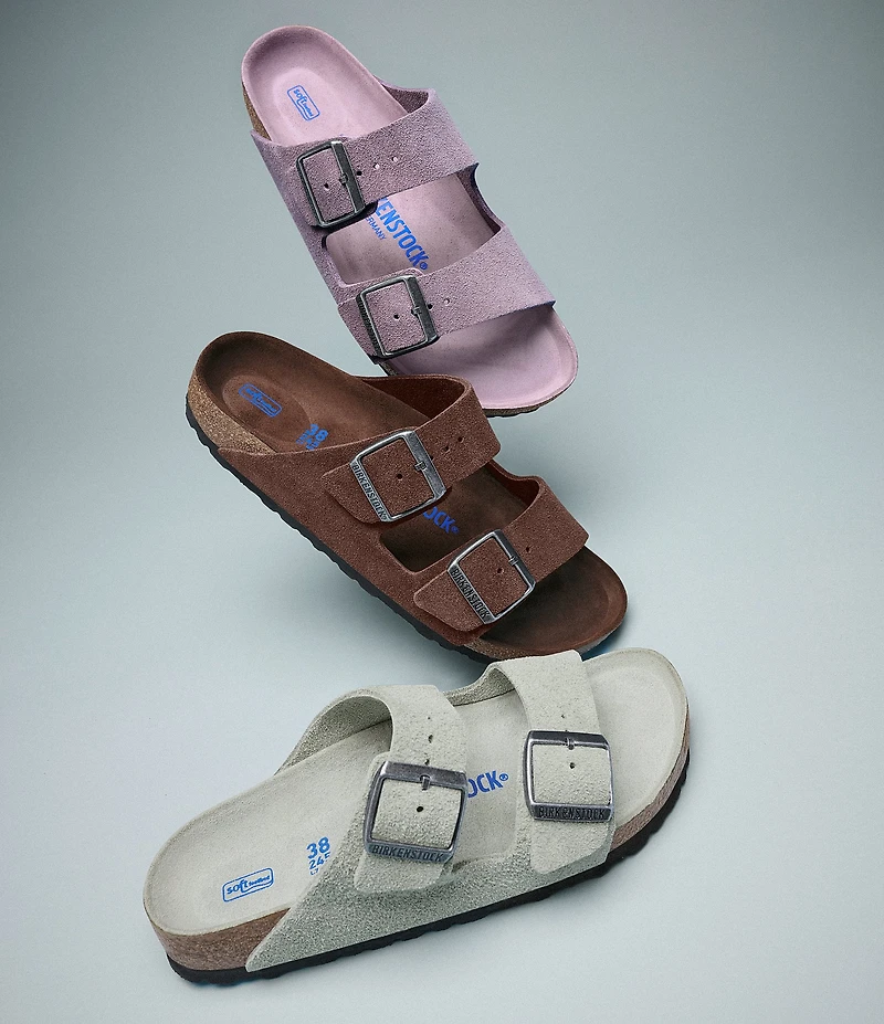 Birkenstock Women's Arizona Soft Footbed Velvet Suede Slide Sandals