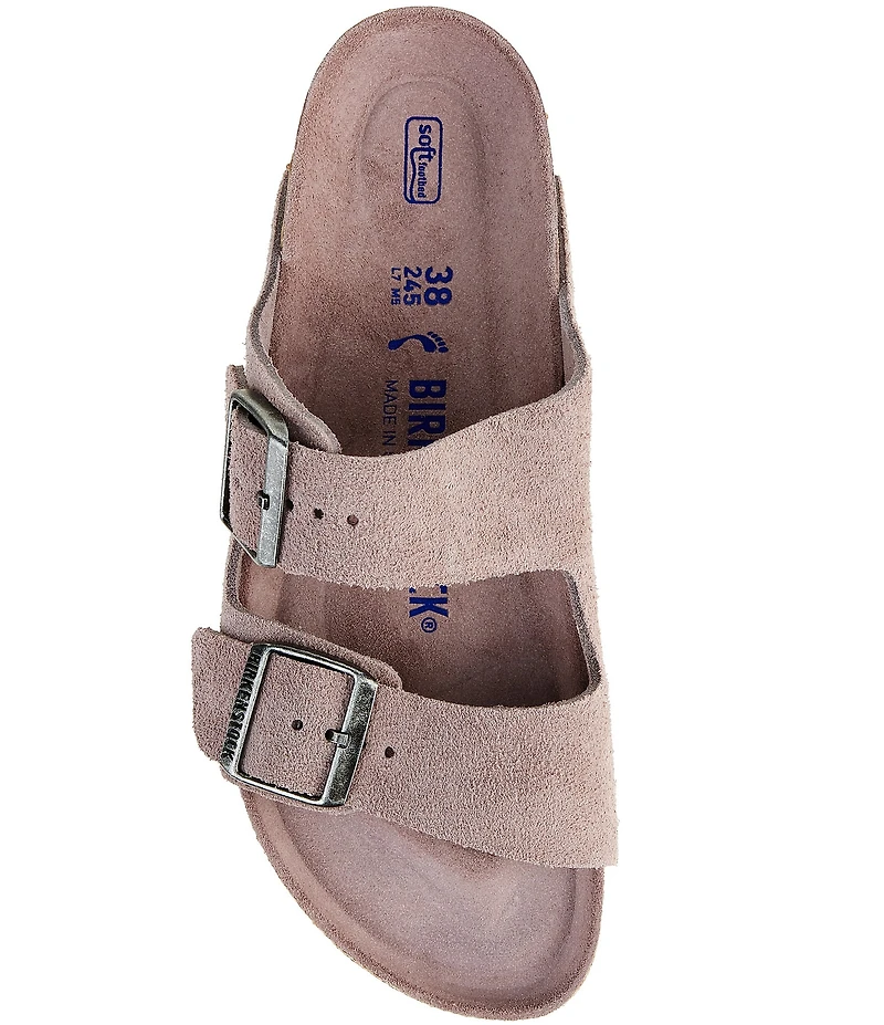 Birkenstock Women's Arizona Soft Footbed Velvet Suede Slide Sandals