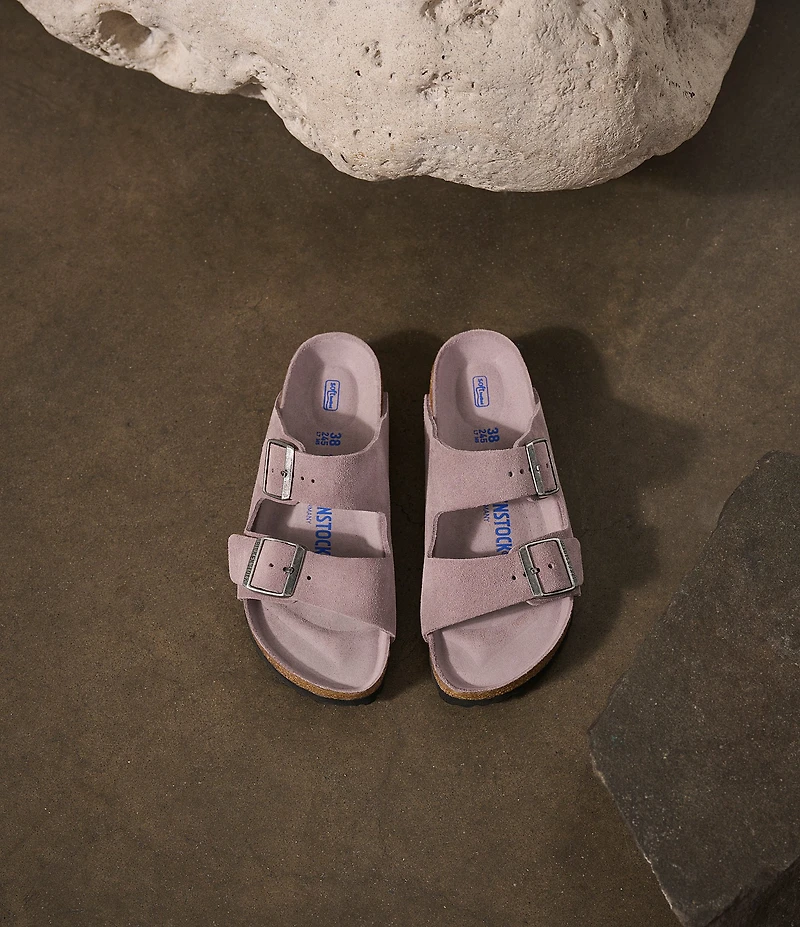 Birkenstock Women's Arizona Soft Footbed Velvet Suede Slide Sandals