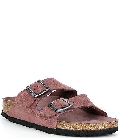 Birkenstock Women's Arizona Soft Footbed Velvet Suede Slide Sandals