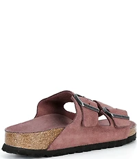 Birkenstock Women's Arizona Soft Footbed Velvet Suede Slide Sandals
