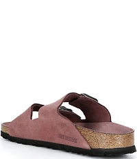 Birkenstock Women's Arizona Soft Footbed Velvet Suede Slide Sandals