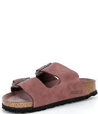 Birkenstock Women's Arizona Soft Footbed Velvet Suede Slide Sandals