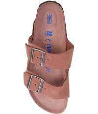 Birkenstock Women's Arizona Soft Footbed Velvet Suede Slide Sandals