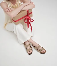 Birkenstock Women's Arizona Soft Footbed Velvet Suede Slide Sandals