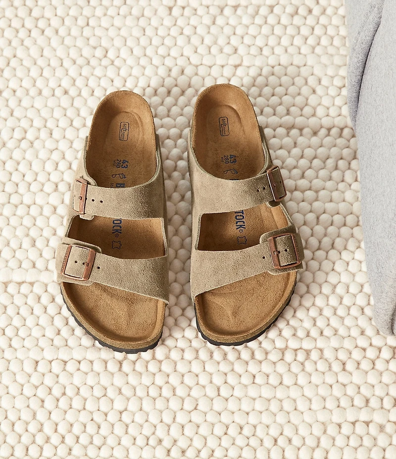 Birkenstock Women's Arizona Soft Footbed Velvet Suede Slide Sandals