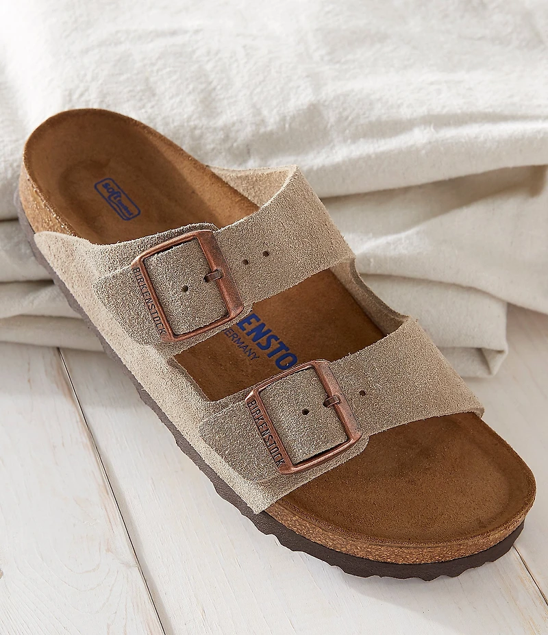 Birkenstock Women's Arizona Soft Footbed Velvet Suede Slide Sandals
