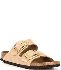 Birkenstock Women's Arizona Nubuck Big Buckle Hardware Slide Sandals
