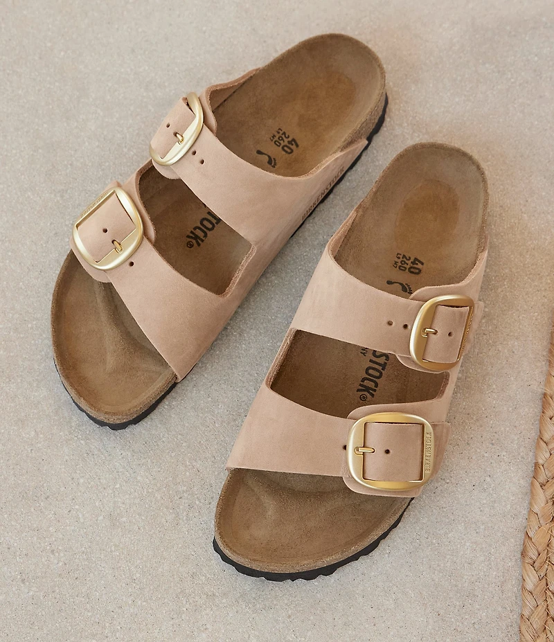 Birkenstock Women's Arizona Nubuck Big Buckle Hardware Slide Sandals