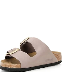 Birkenstock Women's Arizona Nubuck Big Buckle Hardware Slide Sandals