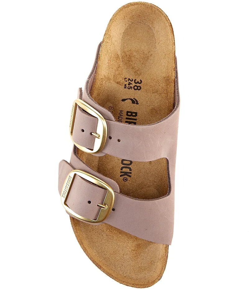 Birkenstock Women's Arizona Nubuck Big Buckle Hardware Slide Sandals