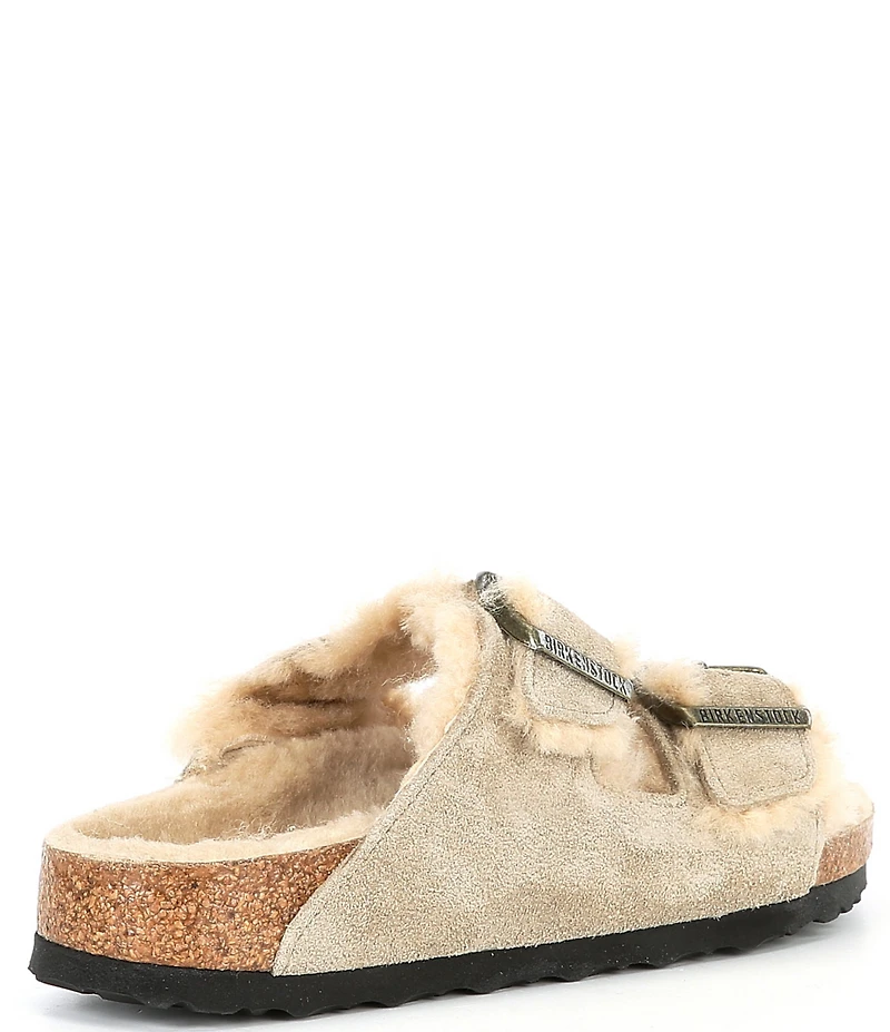 Birkenstock Women's Arizona Suede Shearling Slide Sandals