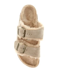 Birkenstock Women's Arizona Suede Shearling Slide Sandals