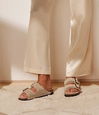 Birkenstock Women's Arizona Suede Shearling Slide Sandals
