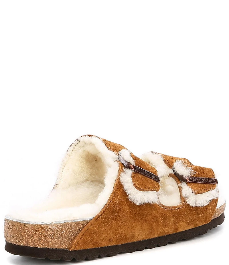 Birkenstock Women's Arizona Suede Shearling Slide Sandals