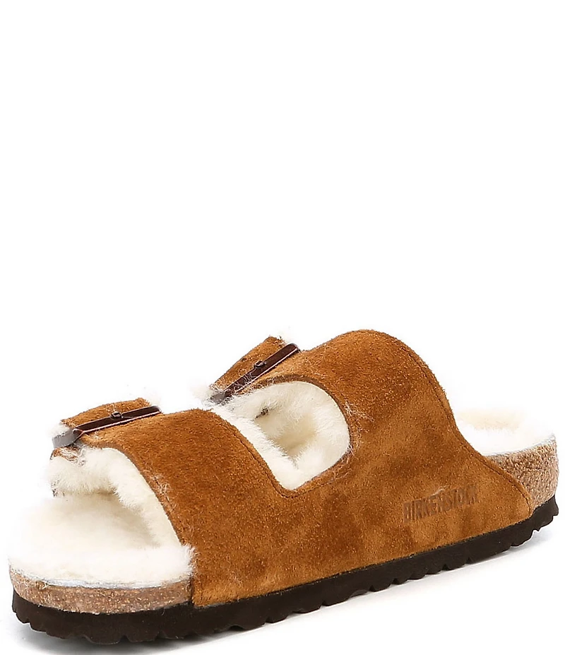 Birkenstock Women's Arizona Suede Shearling Slide Sandals