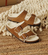 Birkenstock Women's Arizona Suede Shearling Slide Sandals