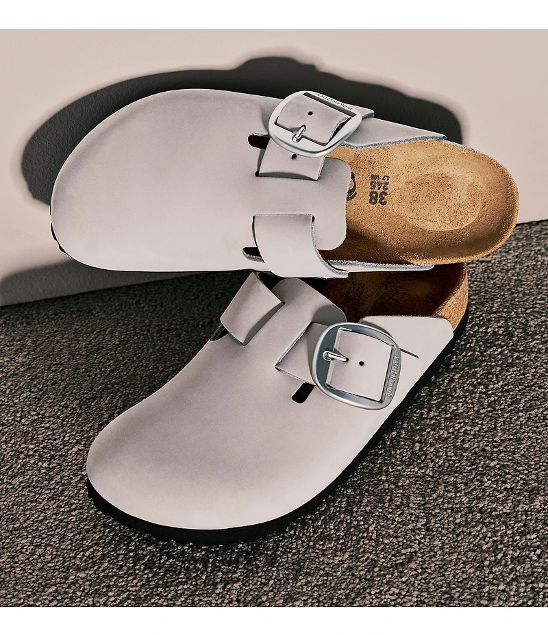 Birkenstock Women's Boston Big Buckle Nubuck Clogs