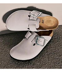 Birkenstock Women's Boston Big Buckle Nubuck Clogs