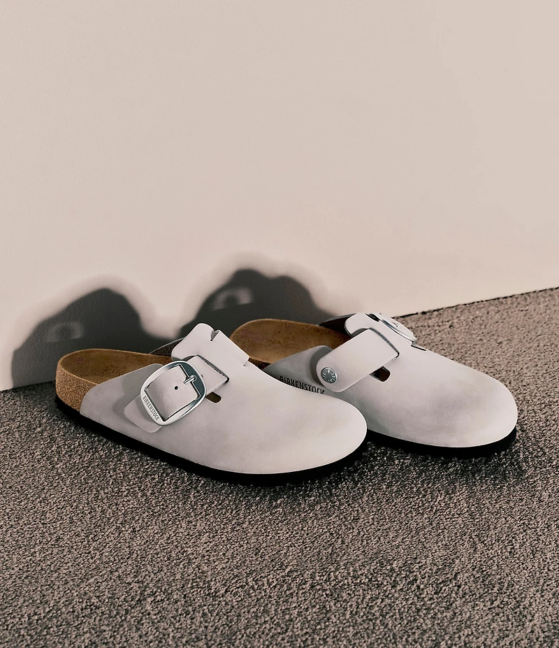 Birkenstock Women's Boston Big Buckle Nubuck Clogs