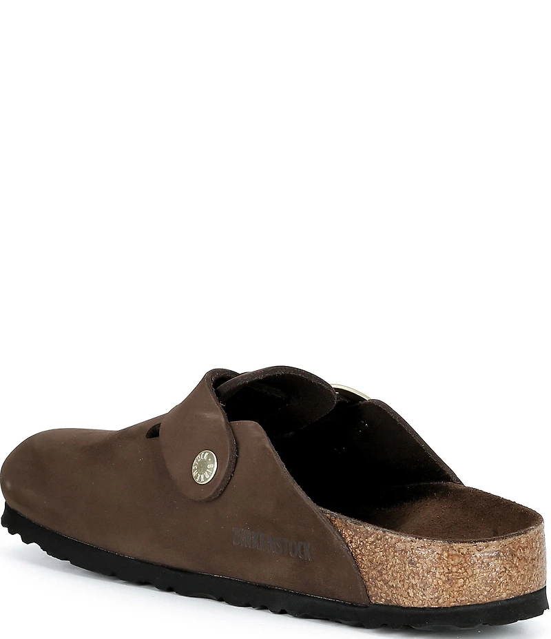 Birkenstock Women's Boston Big Buckle Nubuck Tonal Footbed Clogs