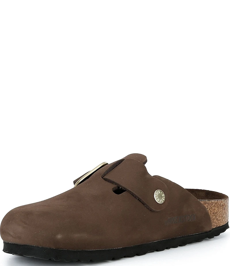 Birkenstock Women's Boston Big Buckle Nubuck Tonal Footbed Clogs