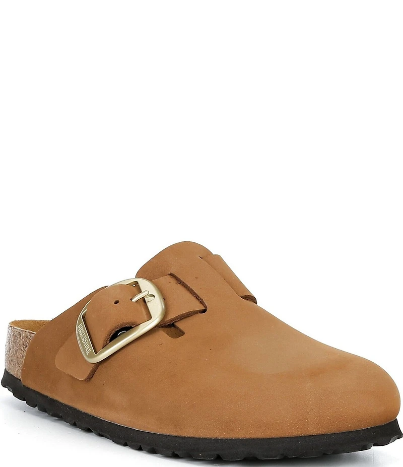 Birkenstock Women's Boston Big Buckle Nubuck Tonal Footbed Clogs