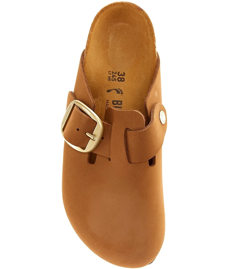 Birkenstock Women's Boston Big Buckle Nubuck Tonal Footbed Clogs