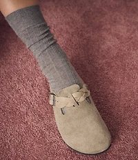 Birkenstock Women's Boston Braid Strap Suede Clogs