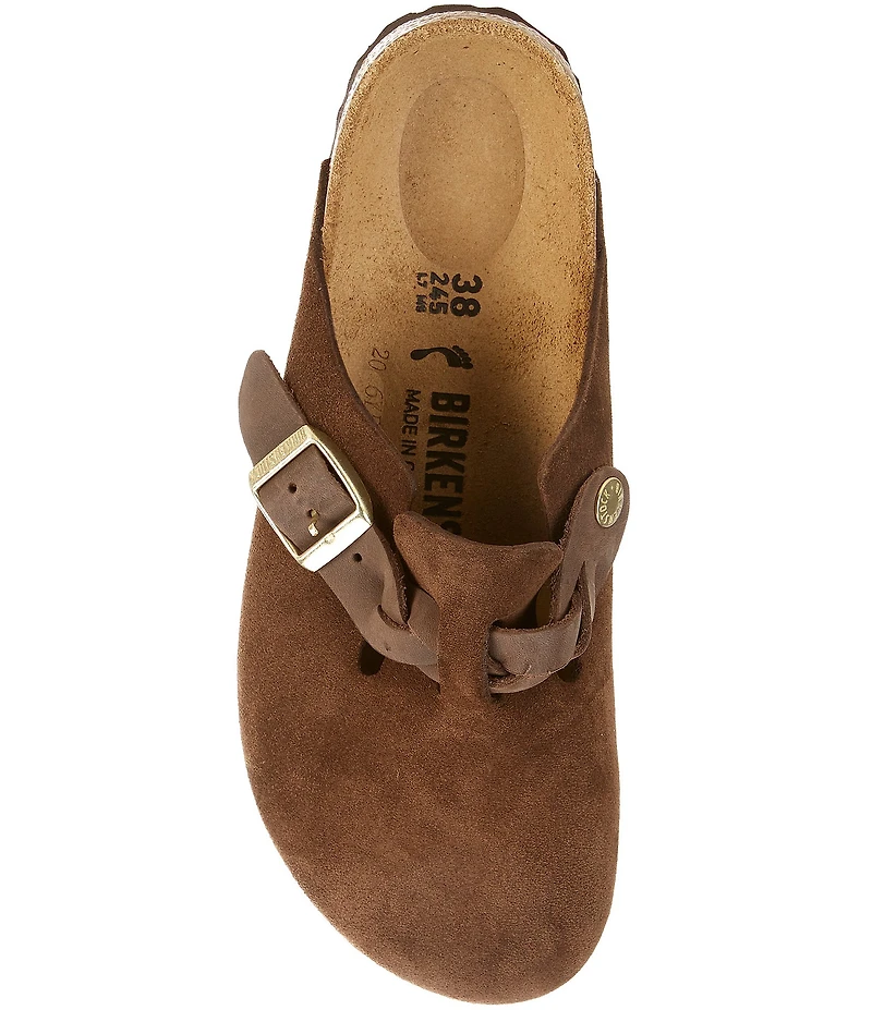 Birkenstock Women's Boston Braid Strap Suede Clogs