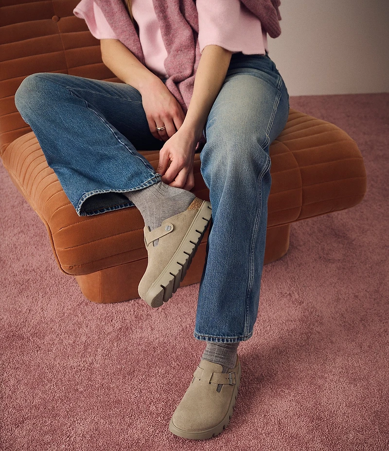 Birkenstock Papillio by Birkenstock Women's Boston Chunky Suede Platform Clogs