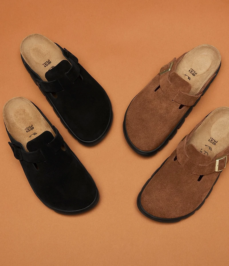 Birkenstock Women's Boston Chunky Suede Platform Clogs