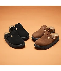 Birkenstock Women's Boston Chunky Suede Platform Clogs