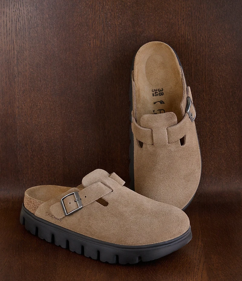 Birkenstock Papillio by Birkenstock Women's Boston Chunky Suede Platform Clogs