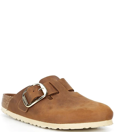 Birkenstock Women's Boston Oiled Leather Buckle Strap Clogs
