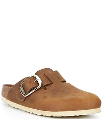 Birkenstock Women's Boston Oiled Leather Buckle Strap Clogs