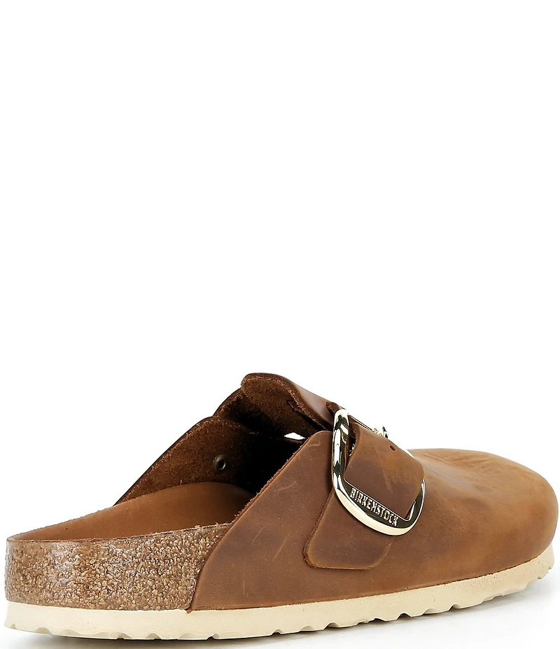Birkenstock Women's Boston Oiled Leather Buckle Strap Clogs